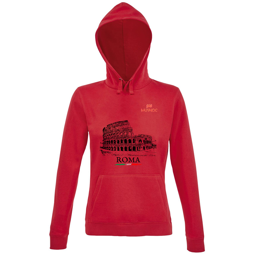 Hoodie Premium Women Hoodie Women Roma Colosseo ITA