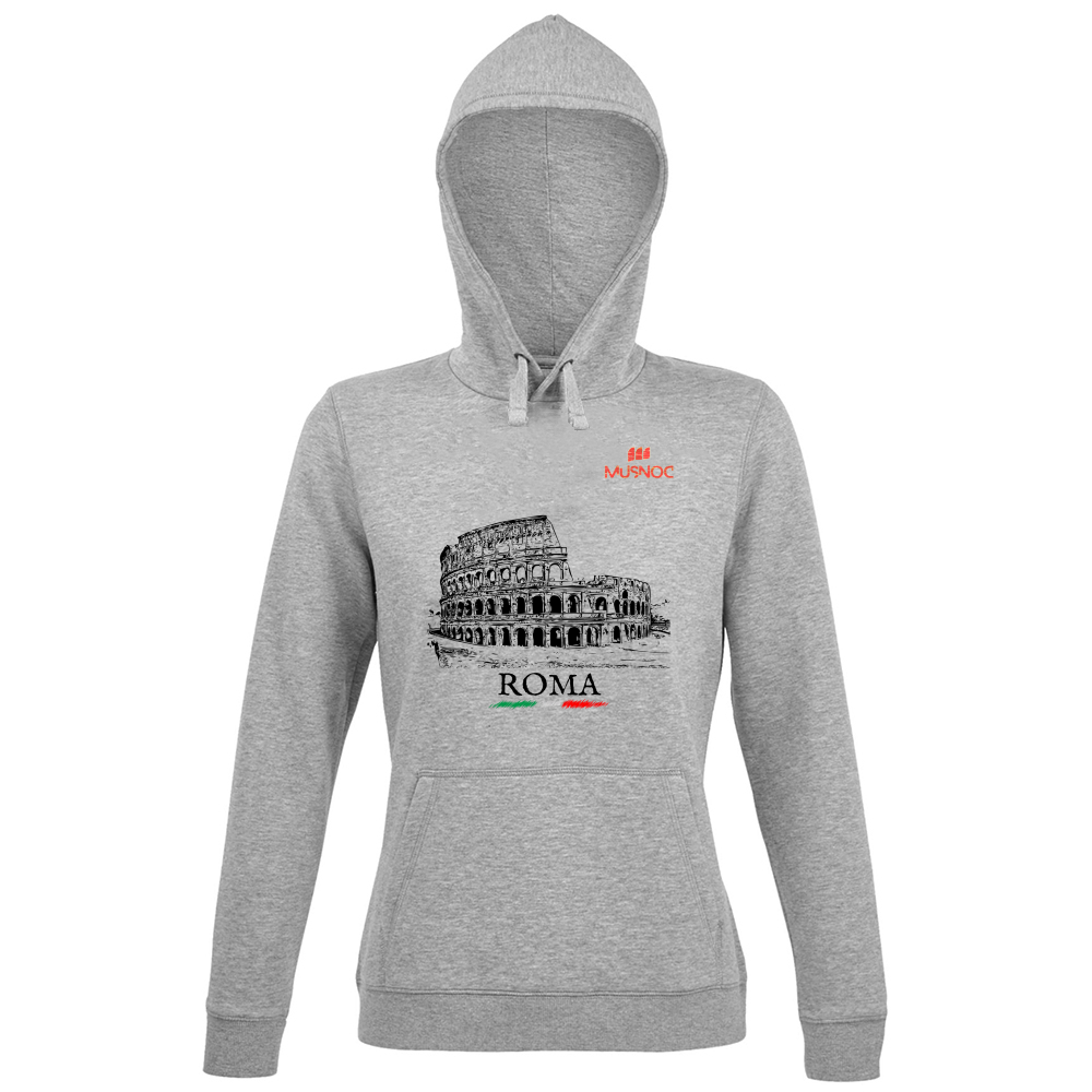 Hoodie Premium Women Hoodie Women Roma Colosseo ITA