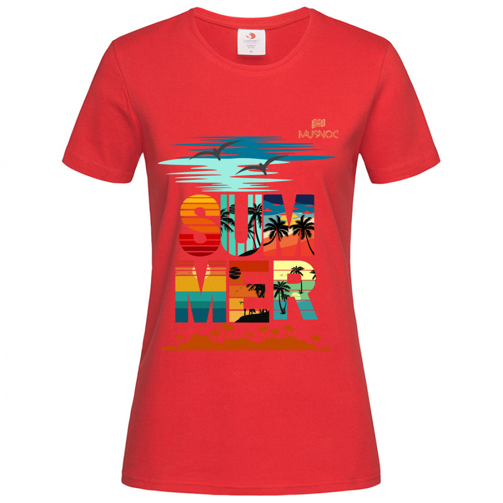T-Shirt Women Premium Summer Orange Ita